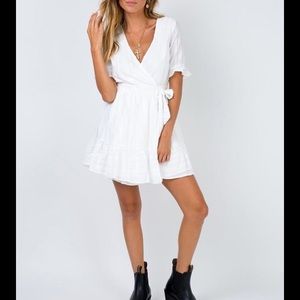 White Wrap Dress | Princess Polly